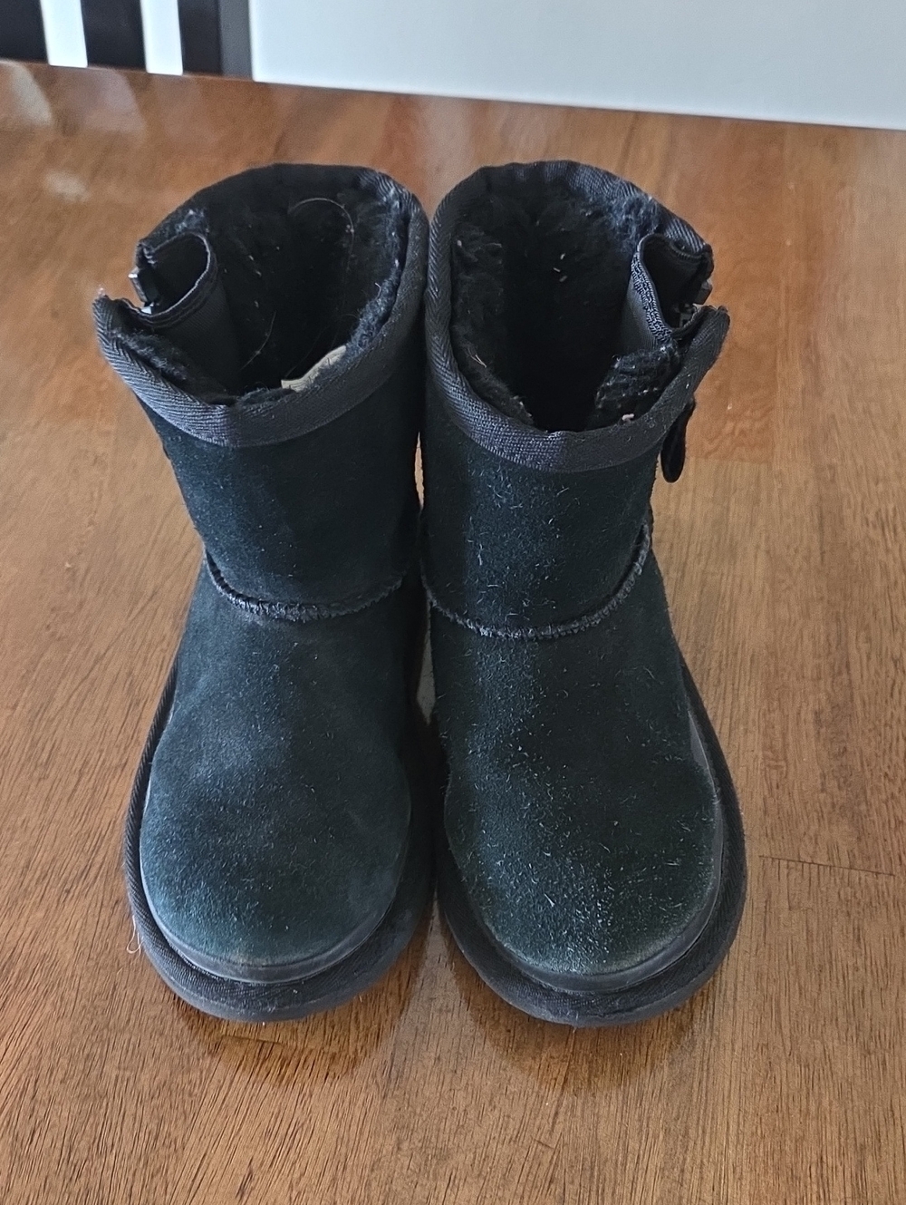 UGG Kids Black Short Suede Boots
